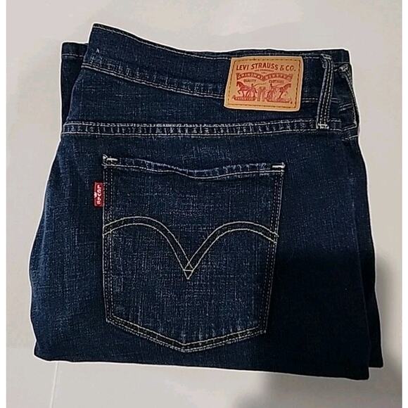 Levis Women's 505 Jeans Straight Size 16 Medium Wash Stretch Pants - Picture 4 of 11
